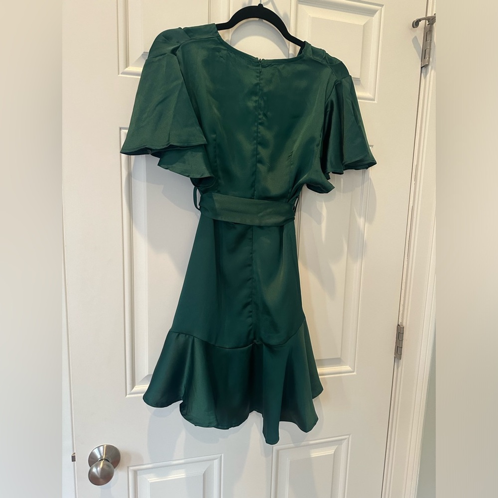 Saints and Secrets Green Satin Dress - Picture 2 of 2